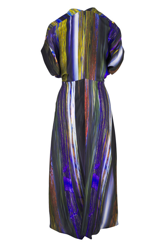 Zero + Maria Cornejo Long Aki Multi Silk Foliage Print Wave Dress - view 3