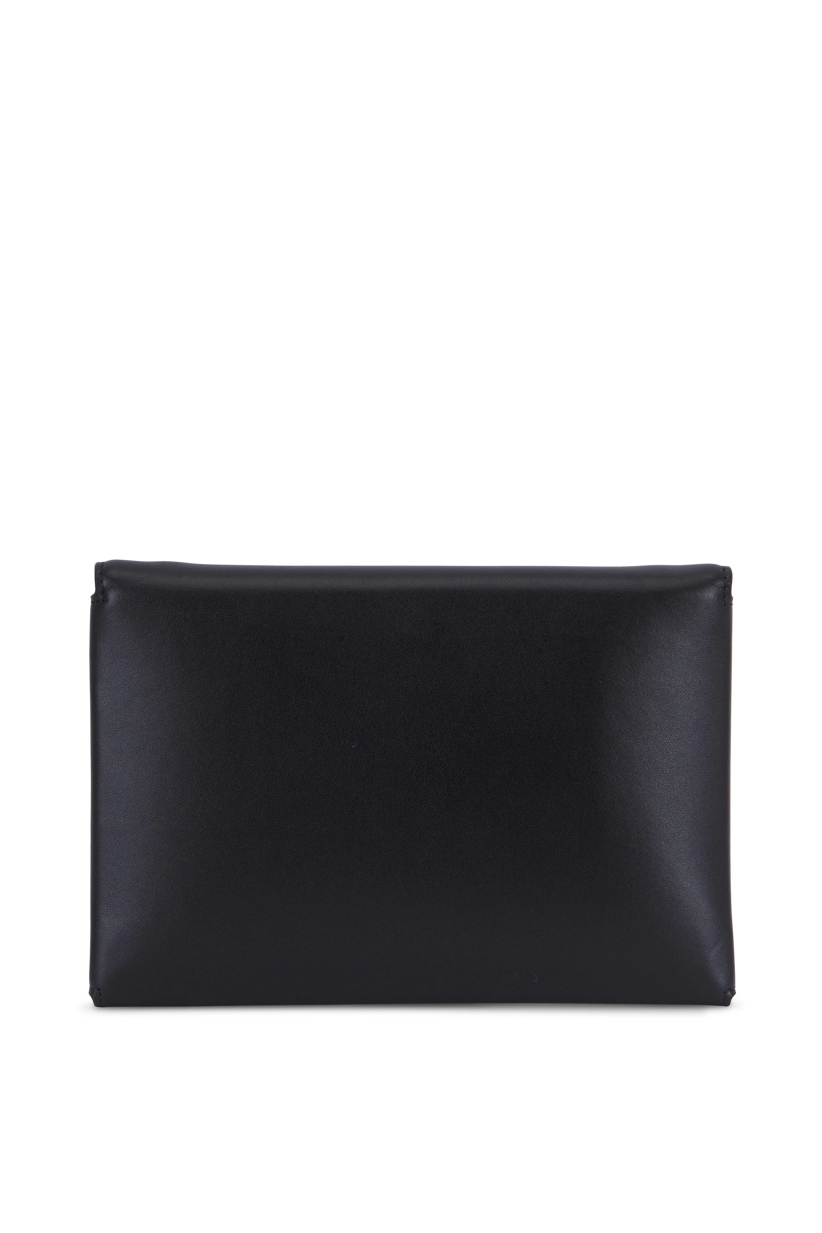 The Row - Black Leather Mini Envelope Clutch | Mitchell Stores