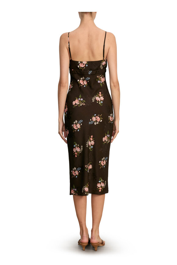 Veronica Beard Shara Brown Multicolor Floral Slip Dress - view 3
