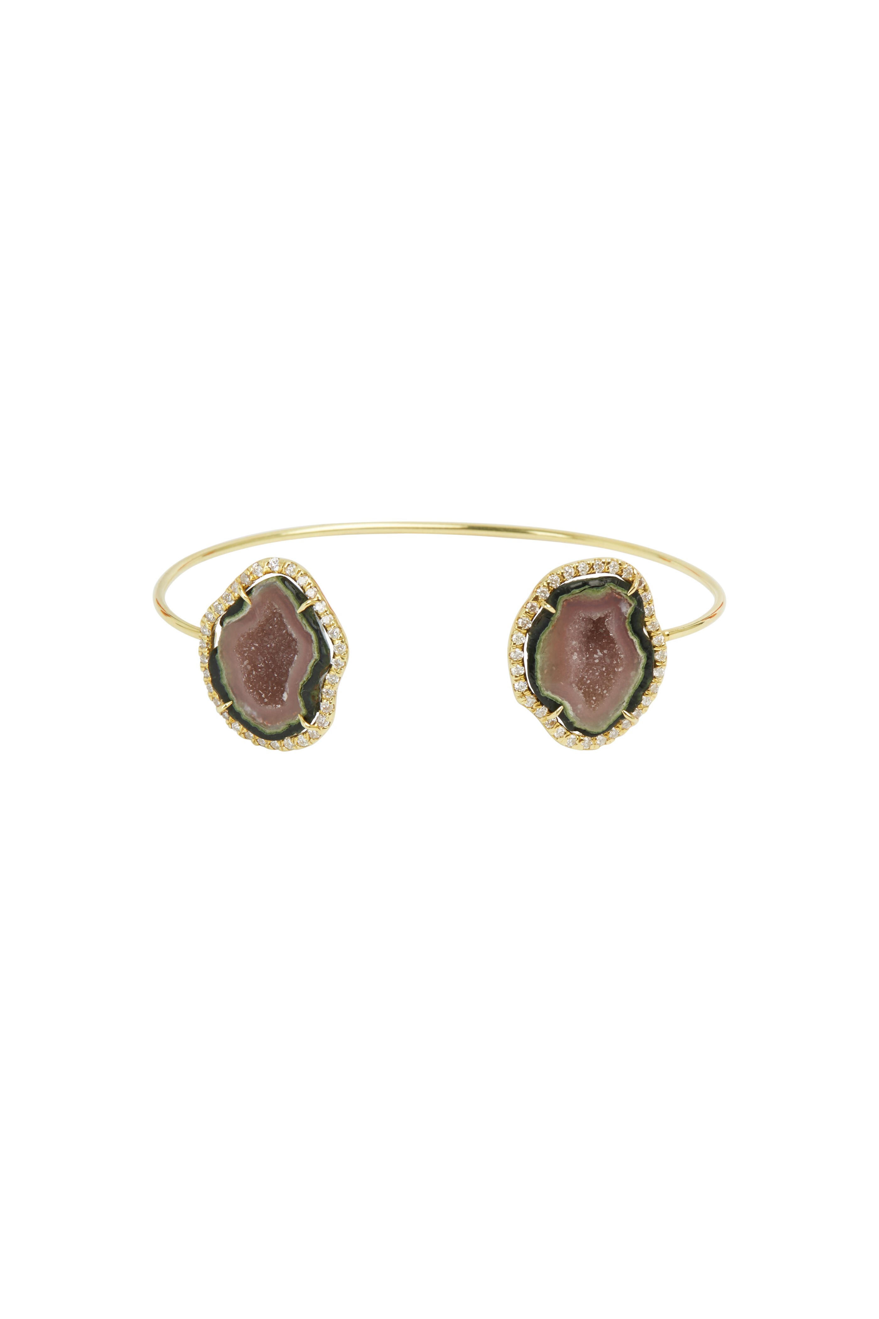 Kimberly McDonald - Yellow Gold Pink & Green Geode Diamond Bracelet