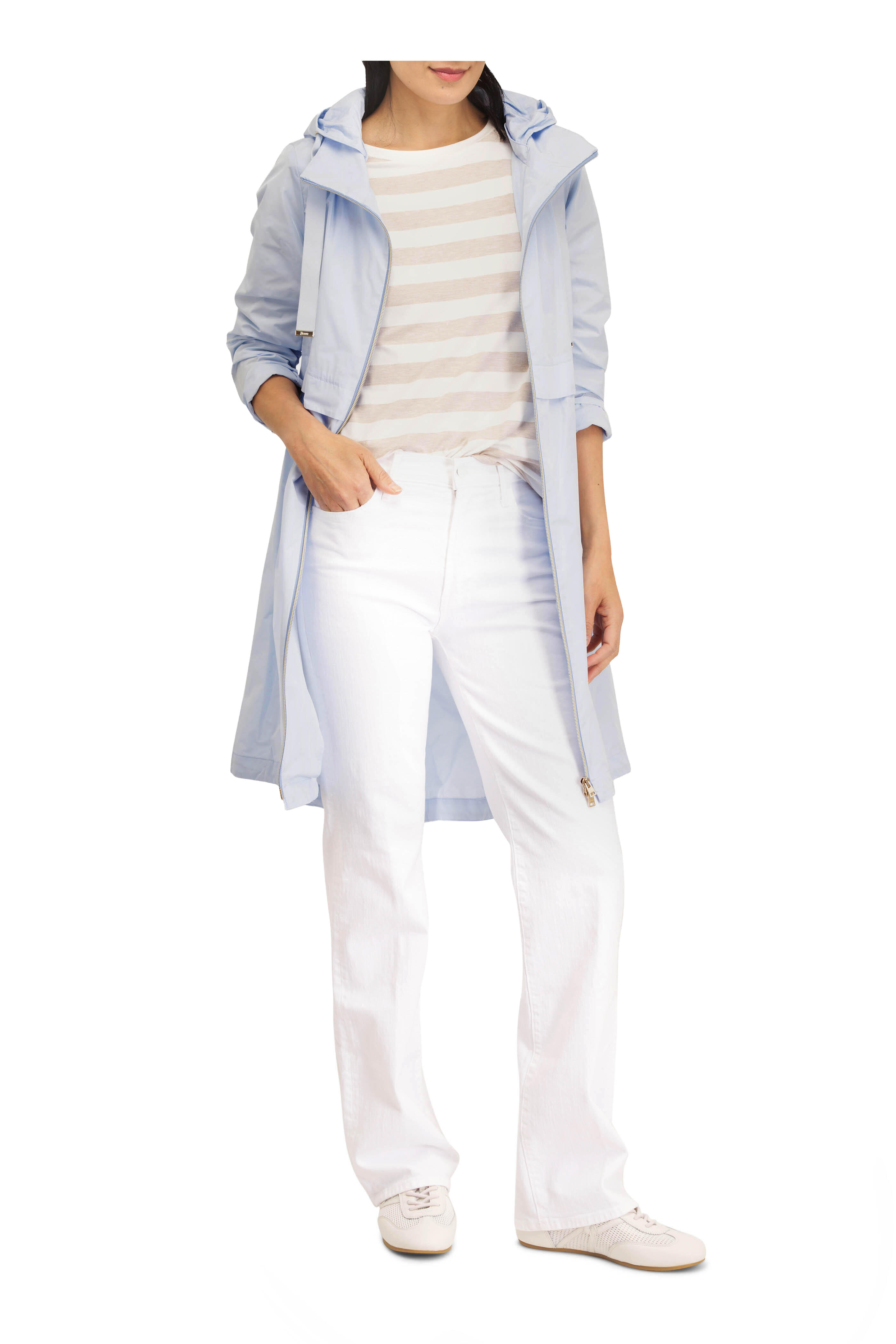 Herno - Light Blue Techno Taffeta Coat