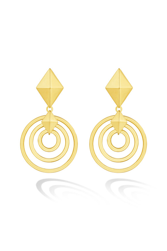 Cadar 18k Yellow Gold Short Python Drop Earrings - view 1