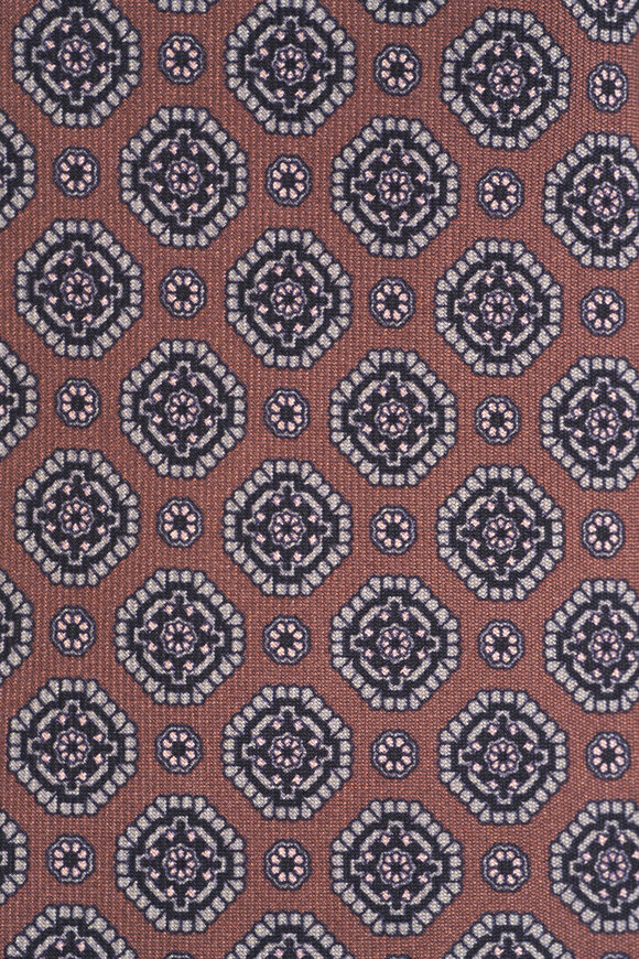 Brioni - Brown & Gray Medallion Silk Necktie 