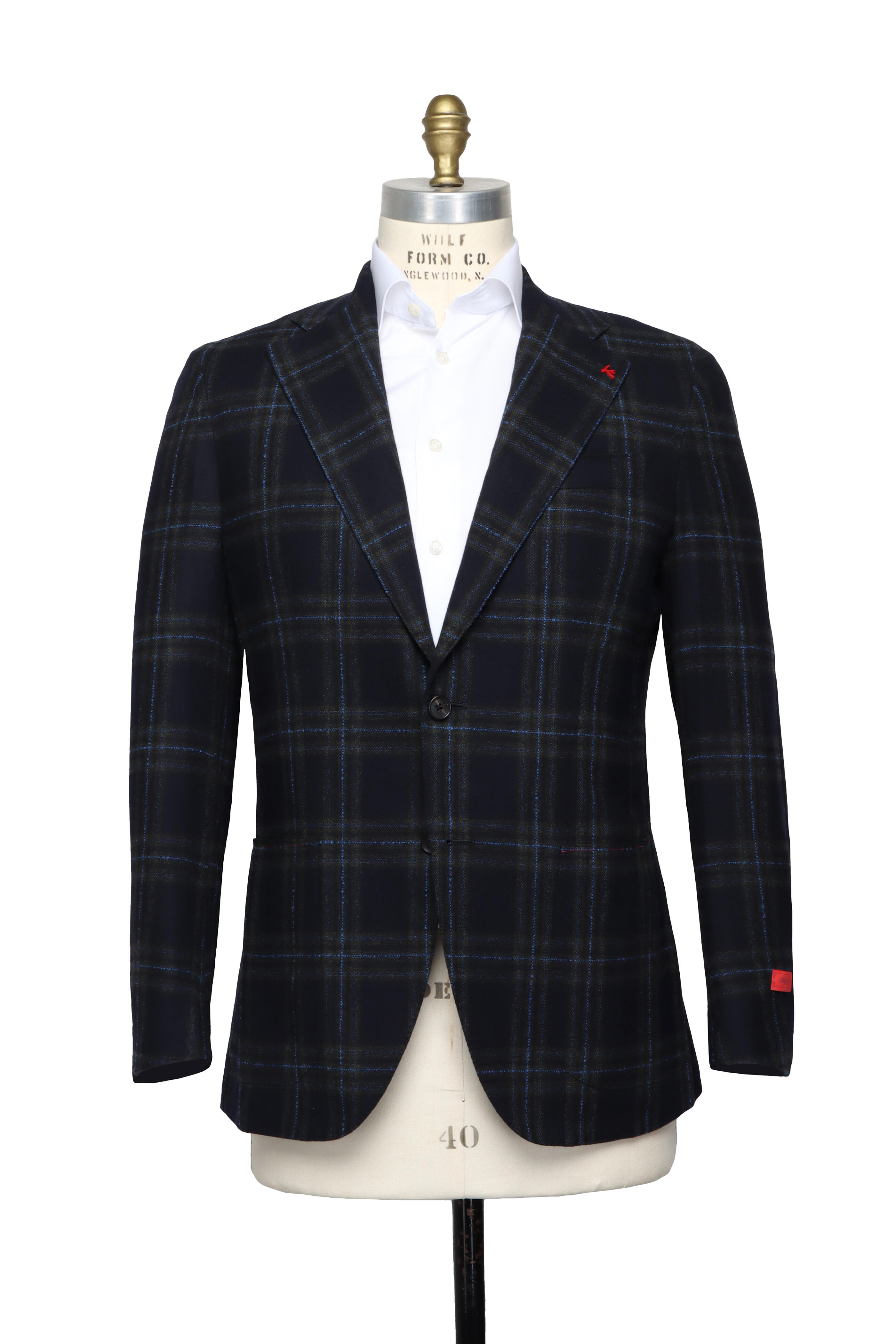 Isaia - Dark Blue & Green Glen Plaid Sportcoat