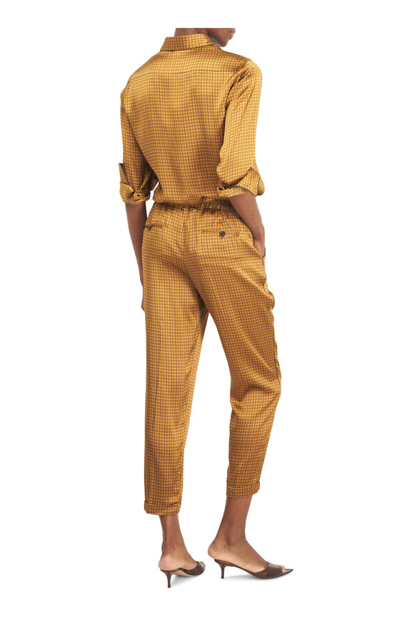 Kiton Yellow Geometric Print Silk Bouse - view 4