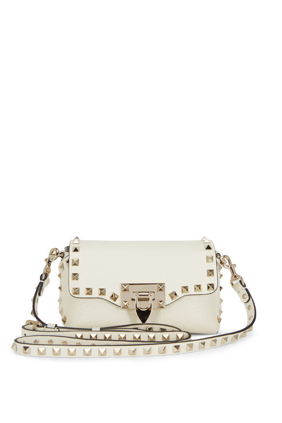 Valentino Garavani - Rockstud Ivory Leather Mini Crossbody Bag