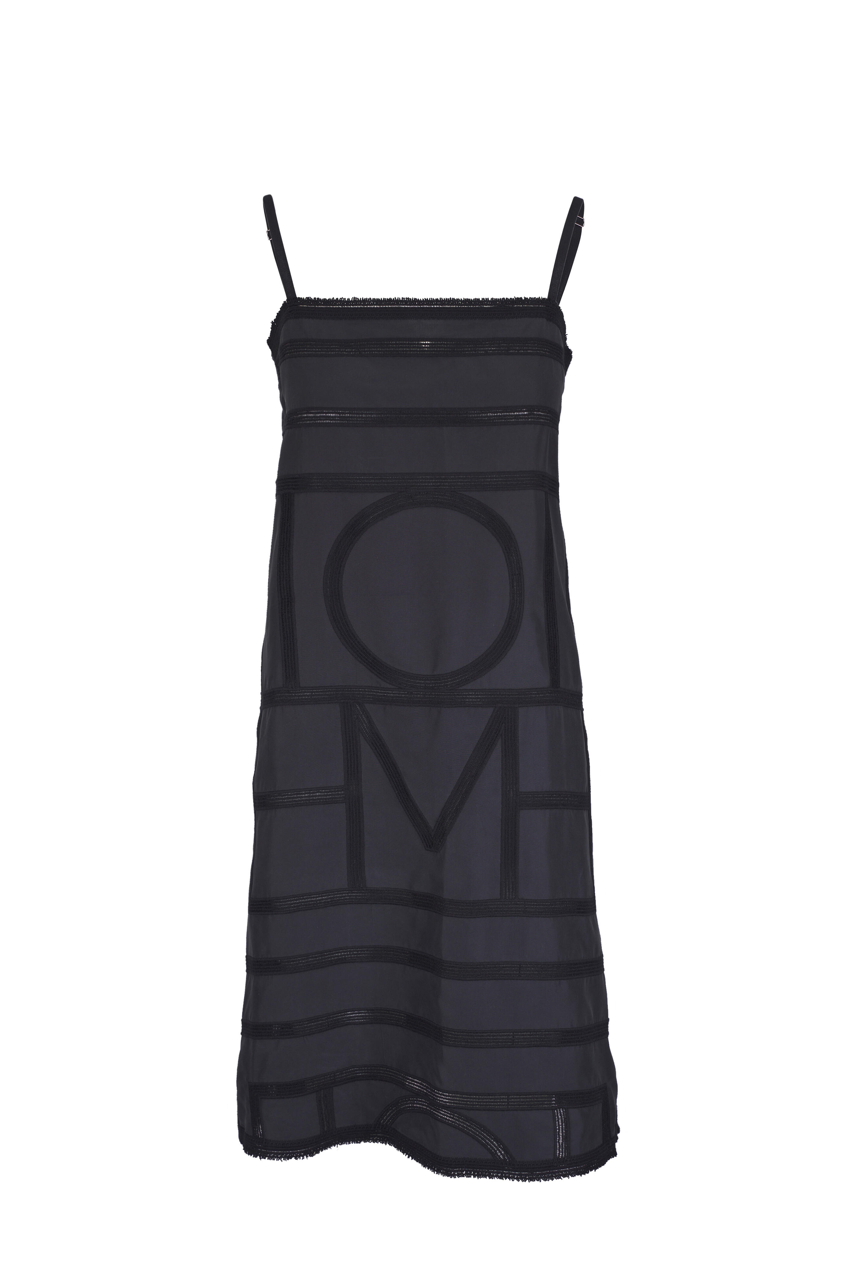 Totême - Washed Black Silk Monogram Dress