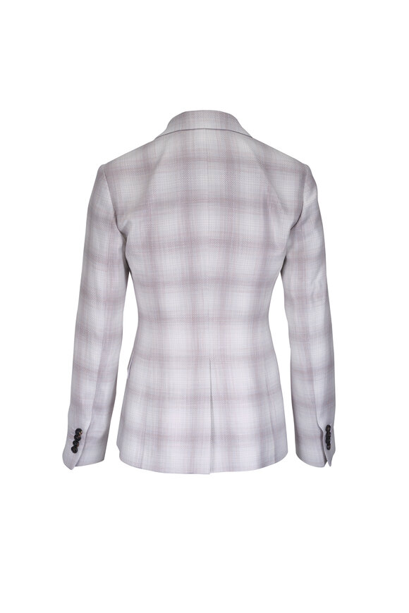 Kiton Beige Shadow Plaid Jacket - view 2