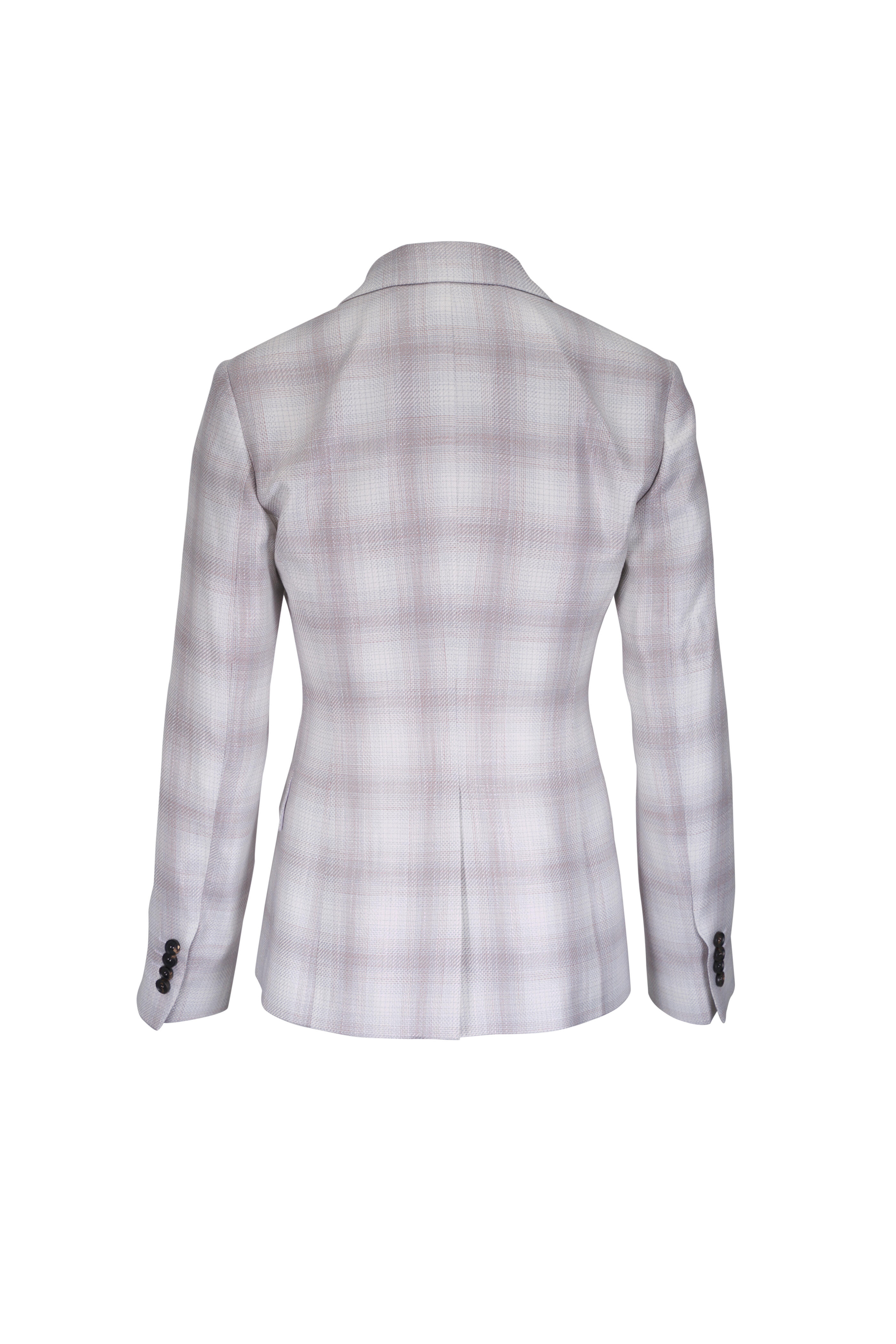 Kiton - Beige Shadow Plaid Jacket