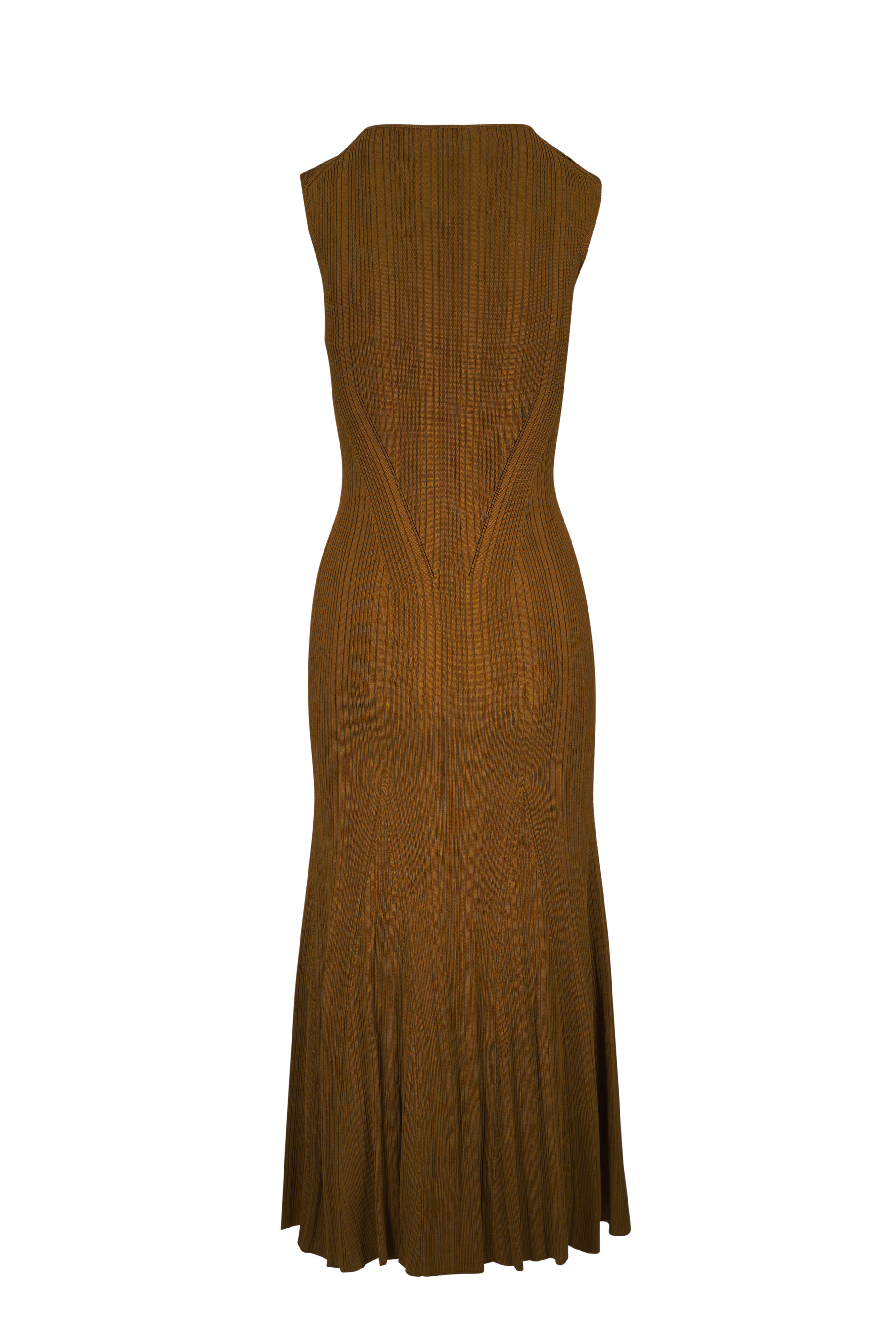 Adam Lippes - Vivian Bronze Ribbed Maxi Dress