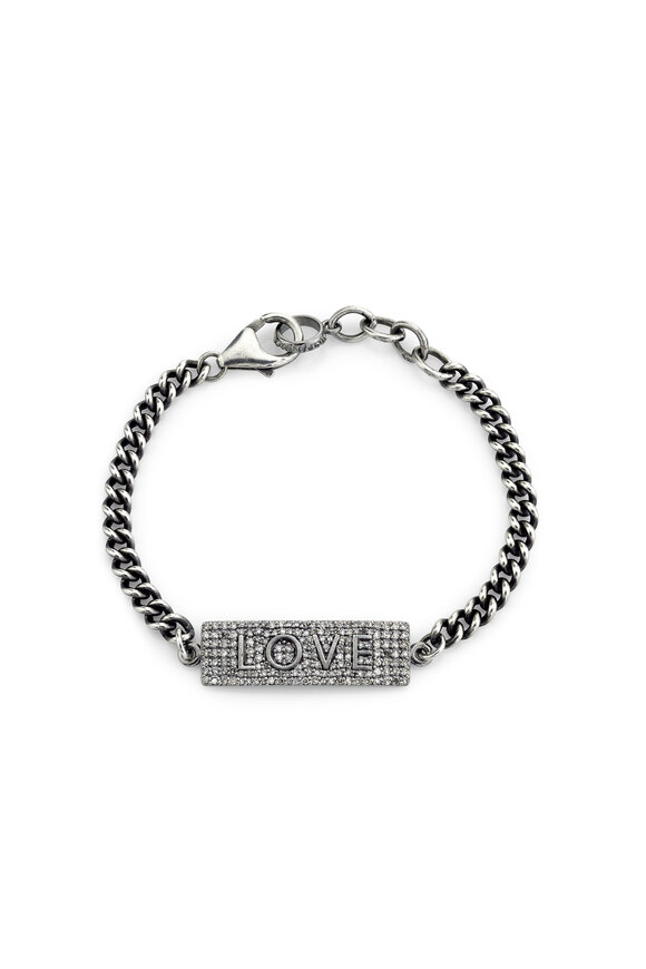 Sheryl Lowe - Pavé Love ID Tag Bracelet