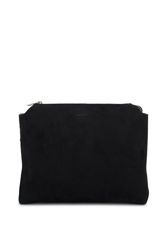 Khaite - Lina Black Suede Medium Crossbody Bag 