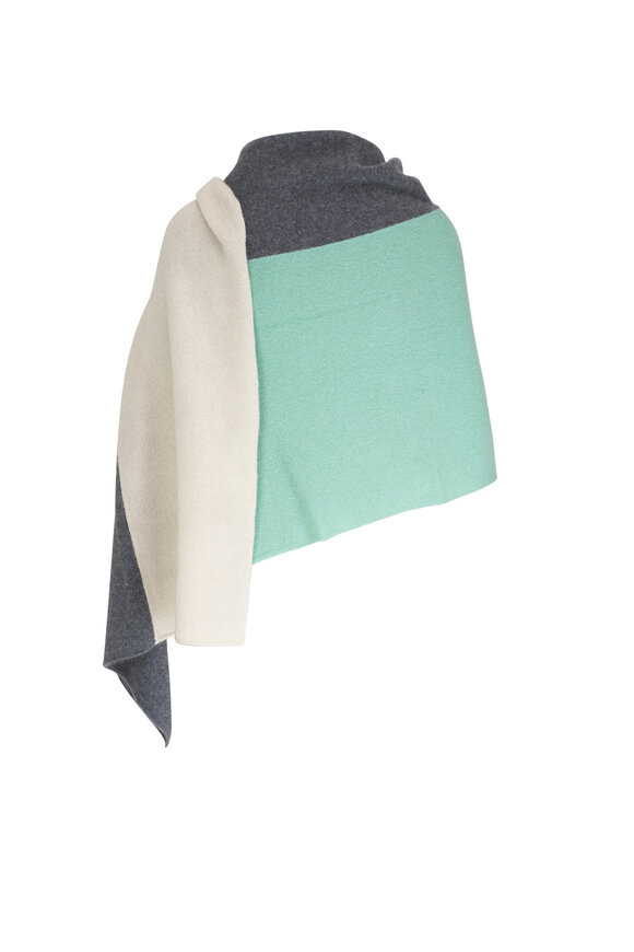 The Elder Statesman - White Multi Heavy Weight Cashmere Shawl