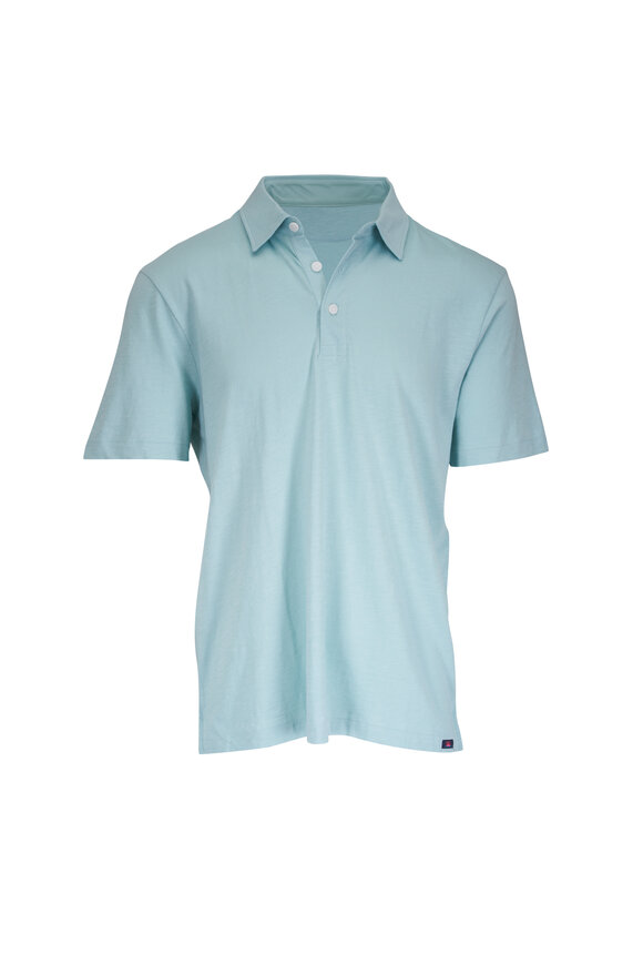 Faherty Brand Sunwashed Teal Cotton Polo - view 1