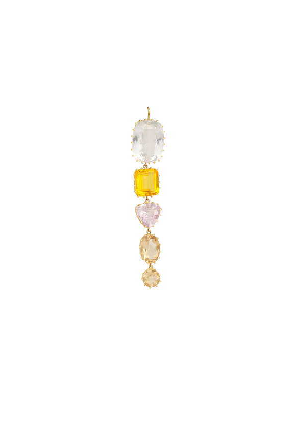 Renee Lewis 18k Yellow Gold Antique Citrine Topaz Earring - view 2