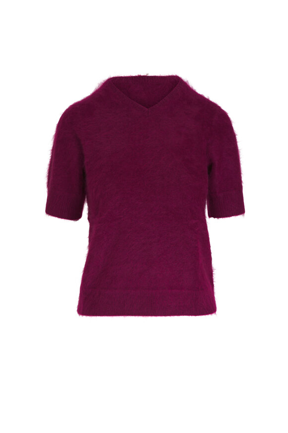 Dorothee Schumacher - Fluffy Luxury Burgundy Cashmere Sweater 