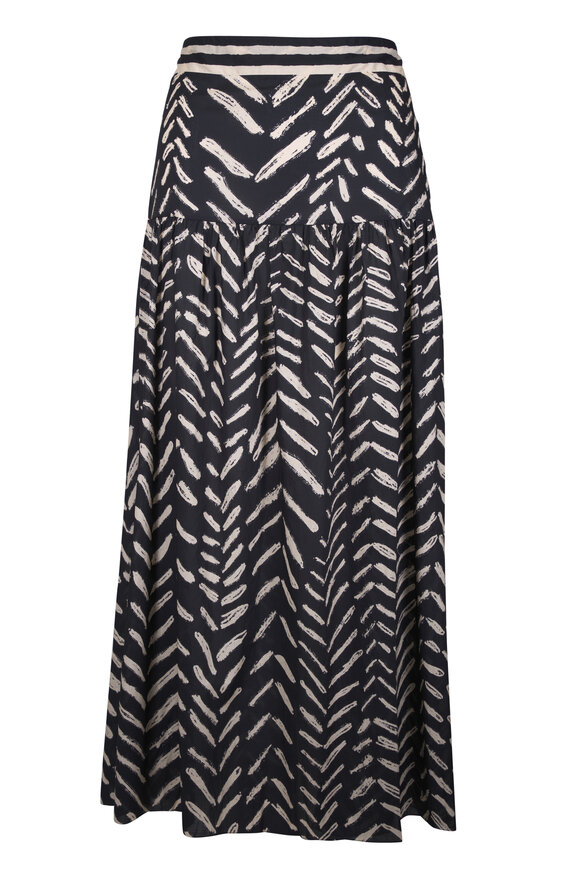 Johanna Ortiz Rituales Black & Ecru Maxi Skirt - view 1