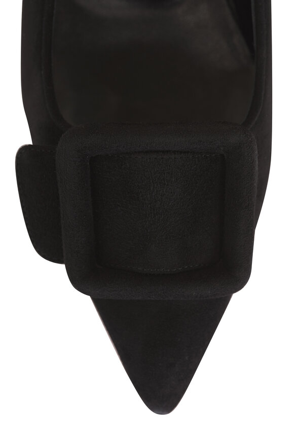 Manolo Blahnik Maysale Black Suede Flat - view 5