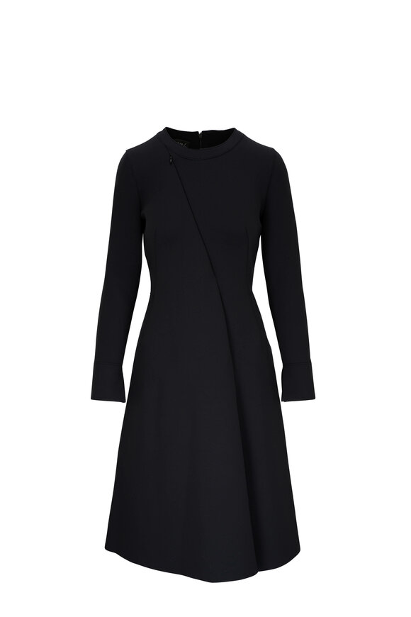 Akris - Black Techno Asymmetric Dress 