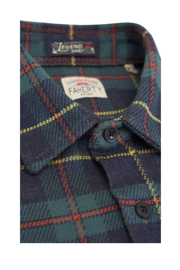 Faherty Brand - Legend™ Mossy Elm Plaid Sweater Shirt