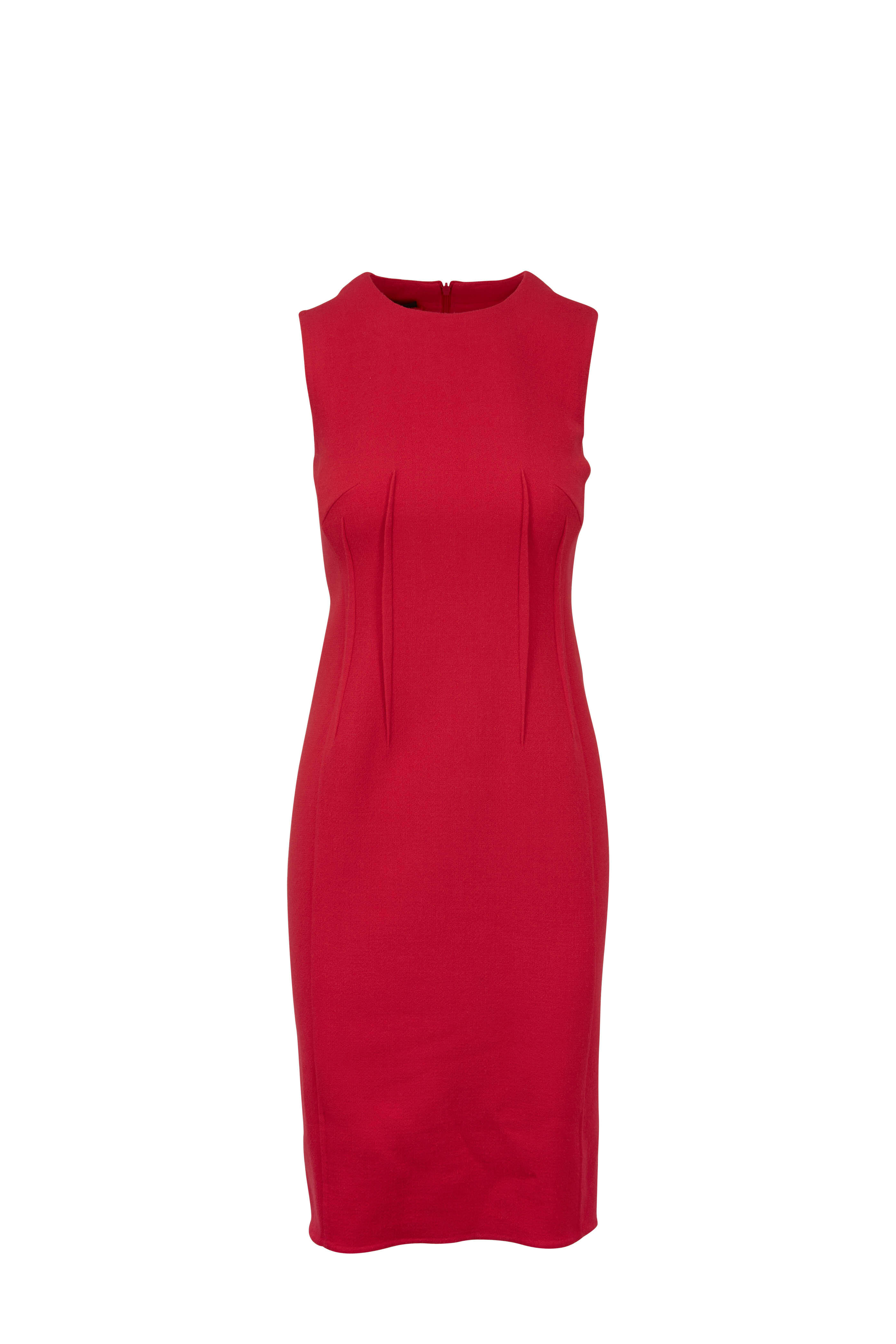 Akris - Pink Wool Seam Sheath Dress