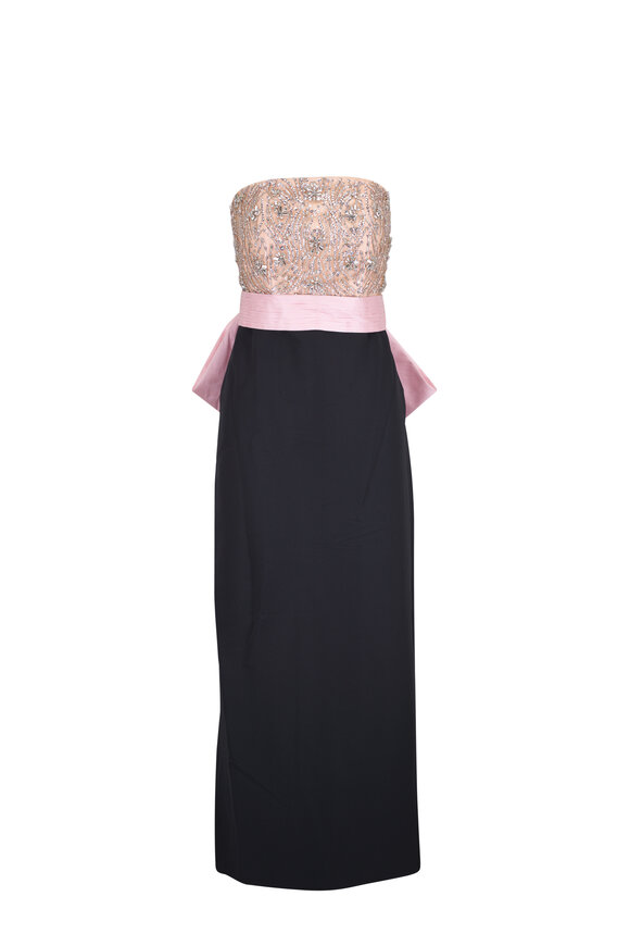 Sachin + Babi Marilyn Blush & Black Strapless Gown