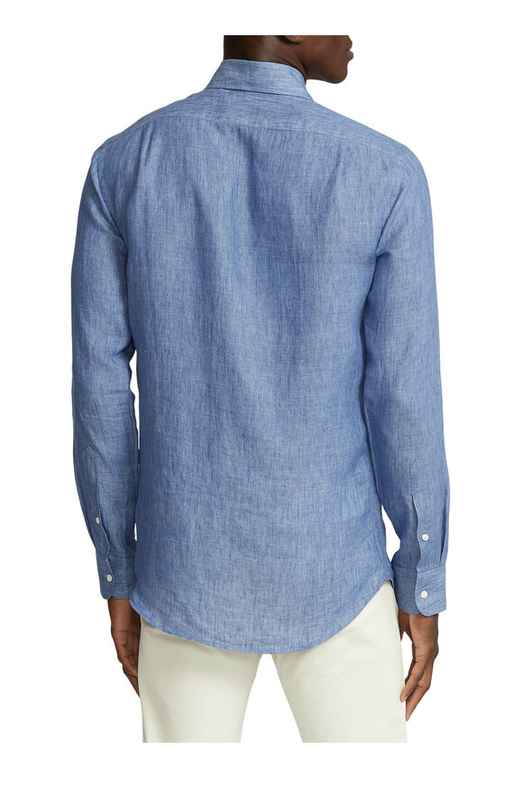 Ralph Lauren Purple Label - Serengeti Chambray Blue Linen Sport Shirt