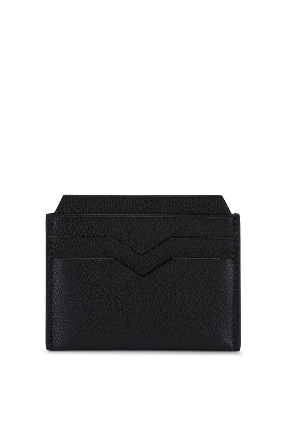 Valextra Black Leather Card Case