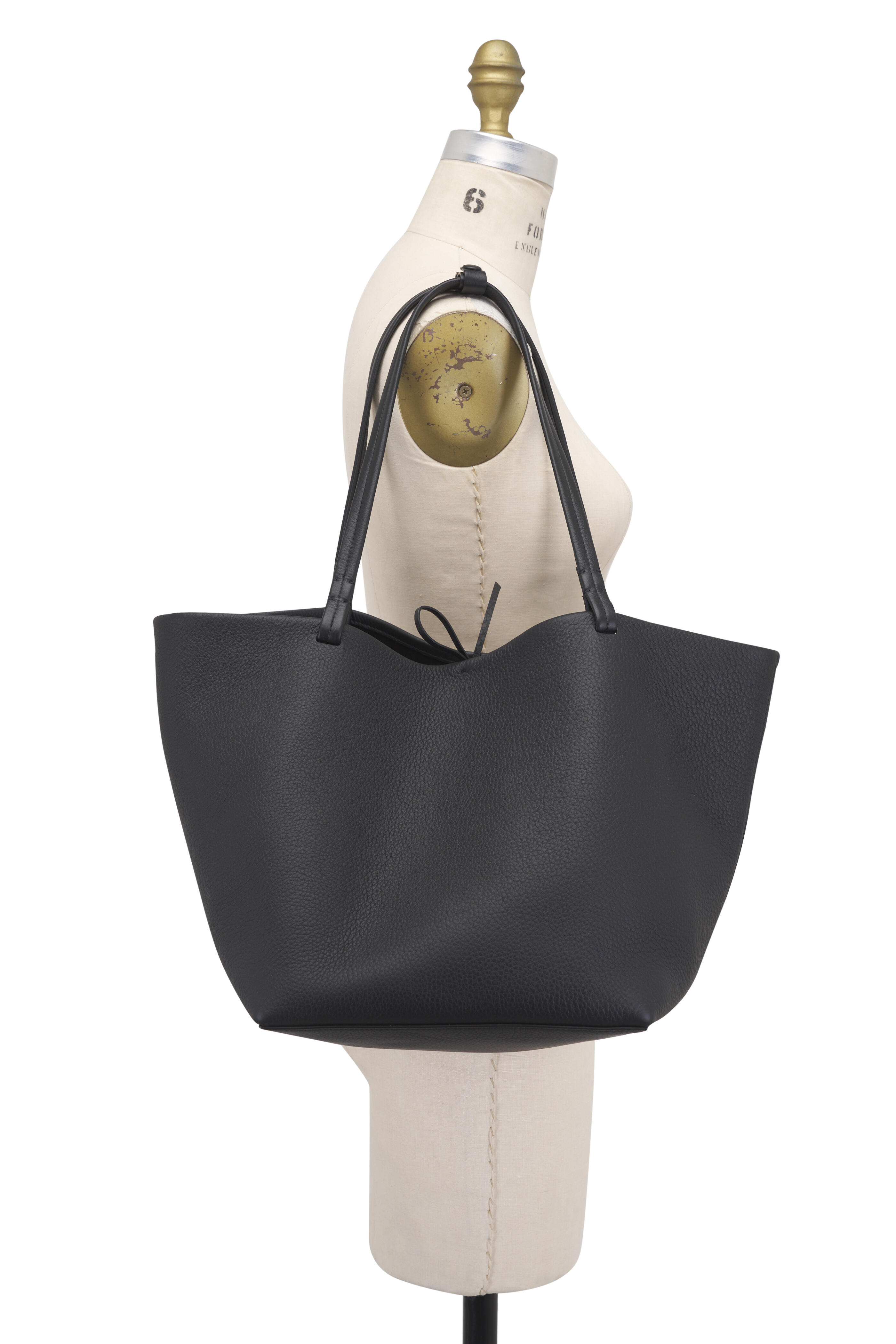 The Row - Park Tote Three Black Leather Tote | Mitchell Stores