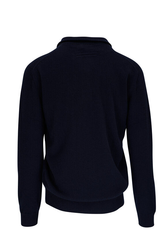 Zegna - Oasi Navy Cashmere Quarter Zip Pullover