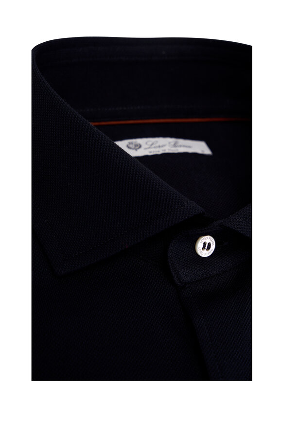 Loro Piana Navy Blue Cotton Oxford Sport Shirt - view 2