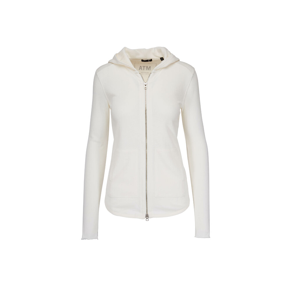 A T M - Ivory French Terry Zip Hoodie | Mitchell Stores