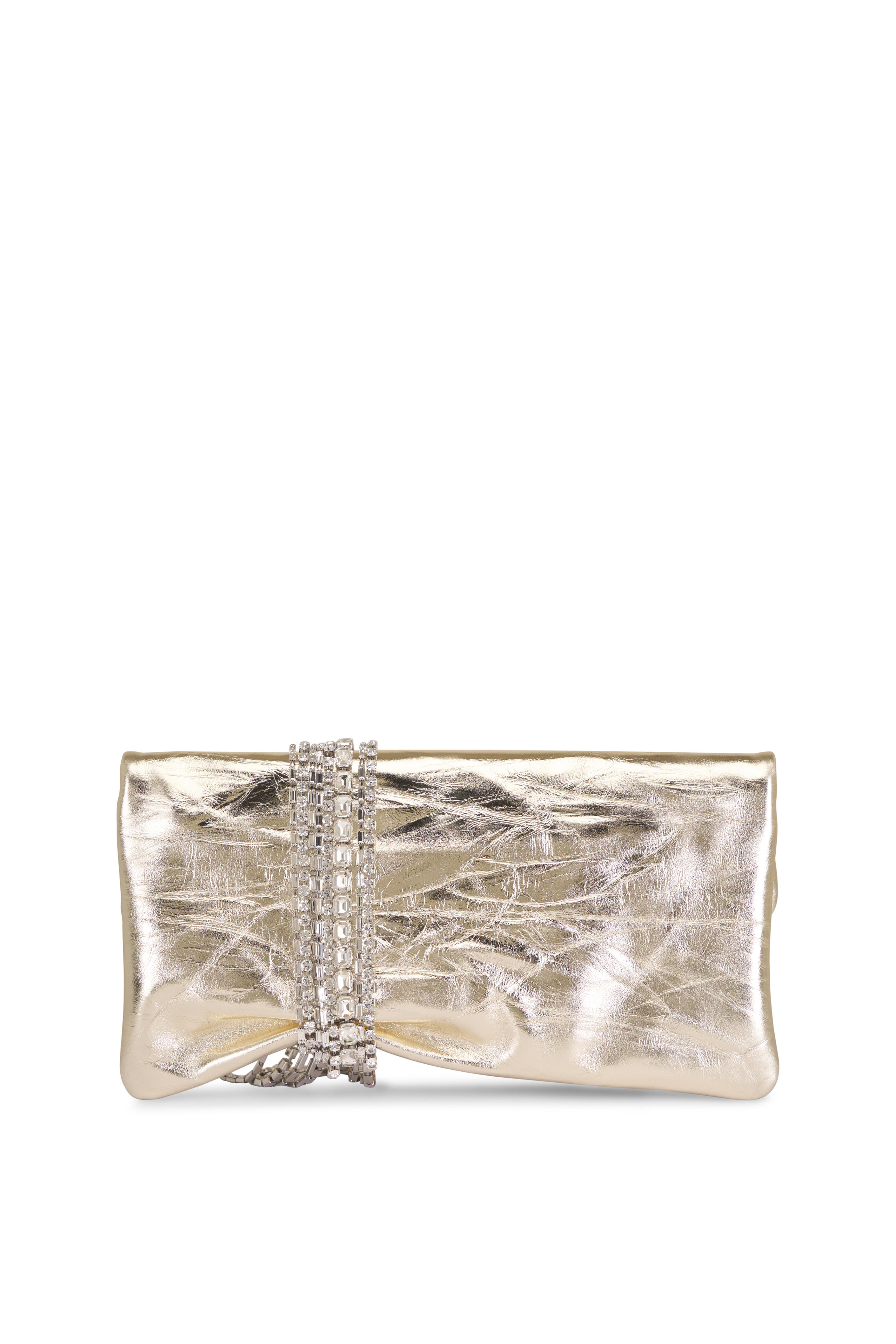 Jimmy Choo - Zandra Platinum Vintage Metallic Leather Clutch - view 2