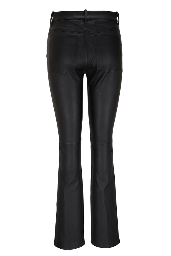 Vince - Black Stretch Leather Bootcut Pant 