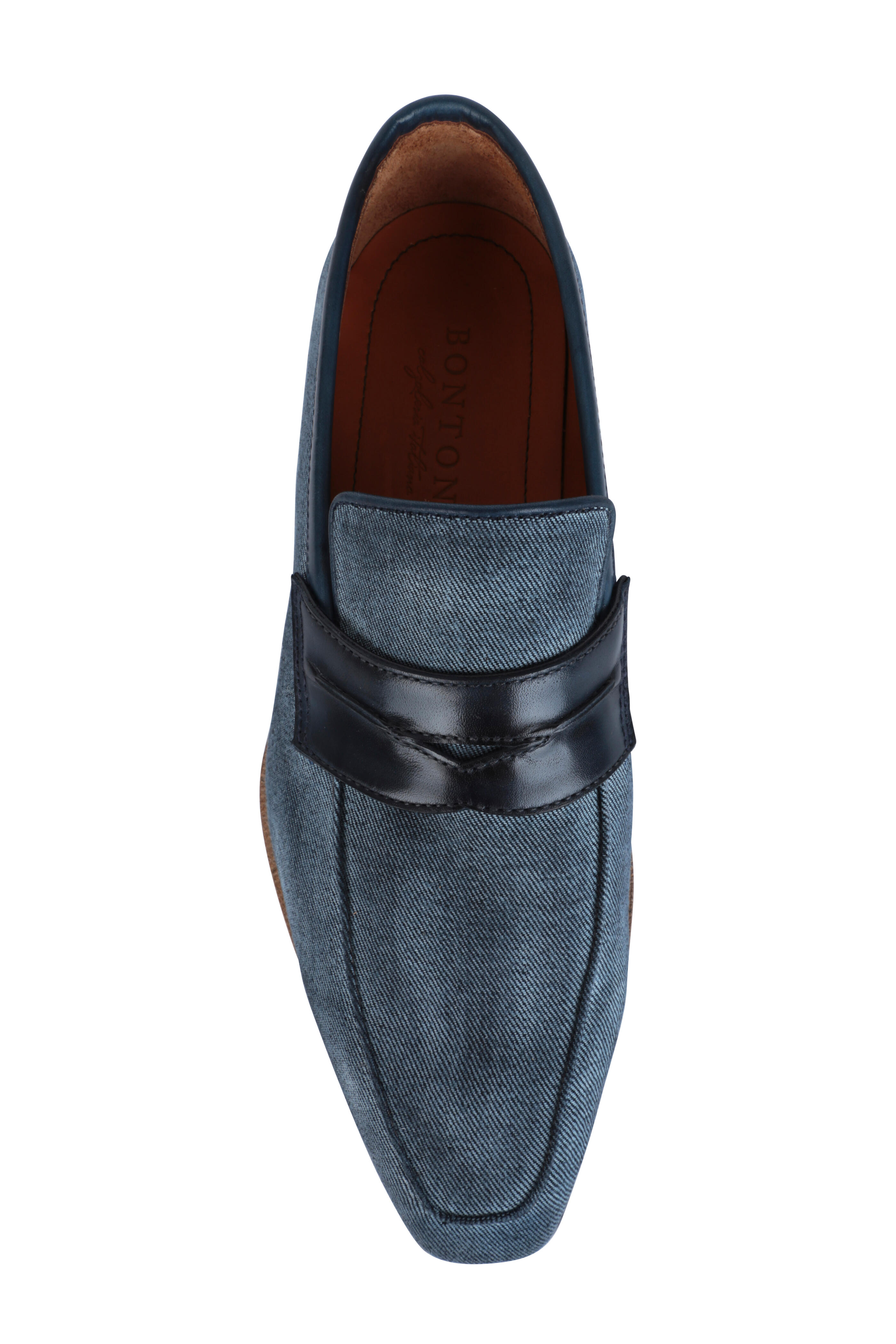 Bontoni - Capitano Blue Denim & Leather Penny Loafer