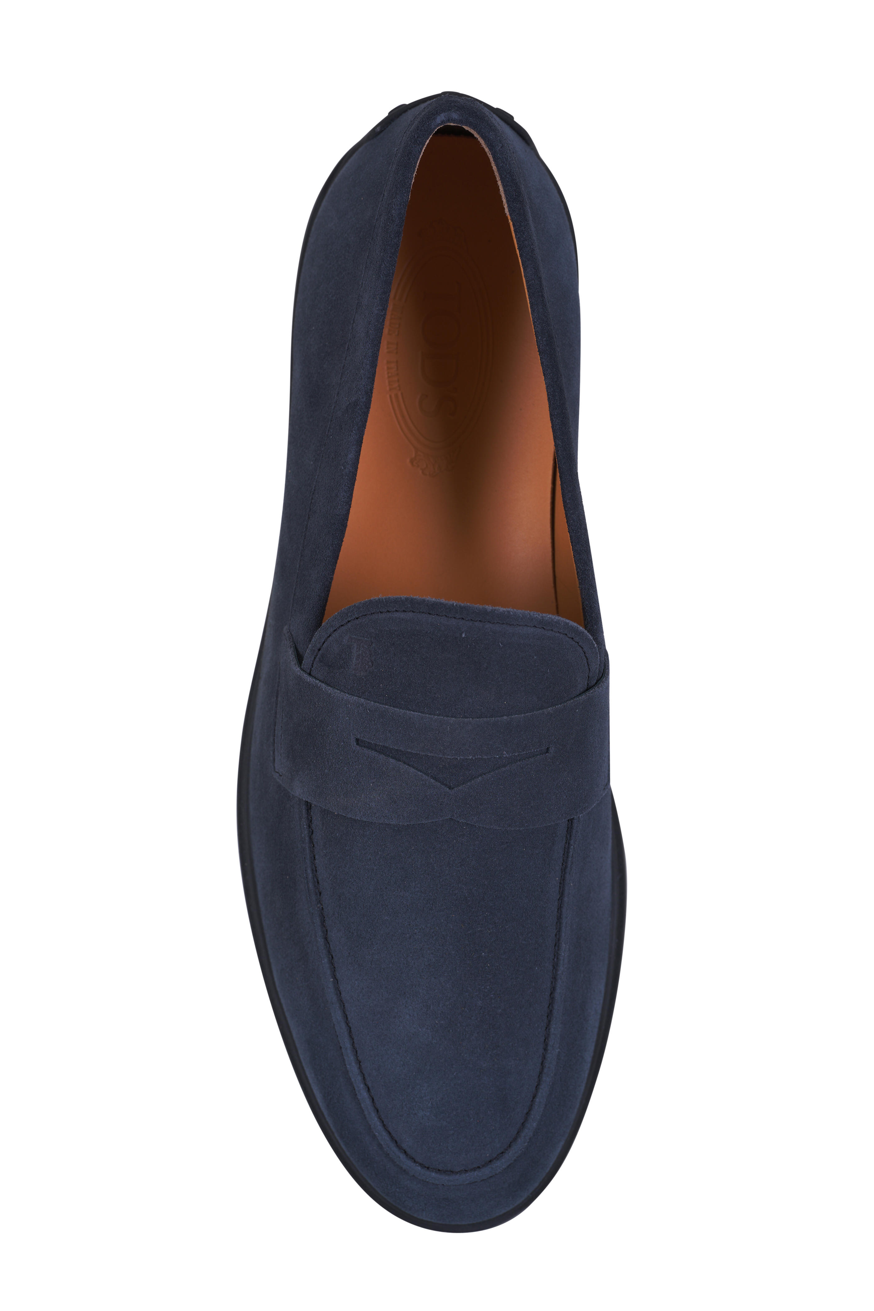 Tod's - Gomma Navy Blue Suede Loafer | Mitchell Stores