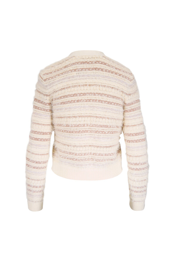 L'Agence Ariadne Ecru Multicolor Mixed Stitch Cardigan - view 2