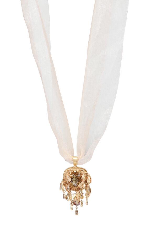 Michael Tracy Small Diamond Bee Pendant Necklace - view 1