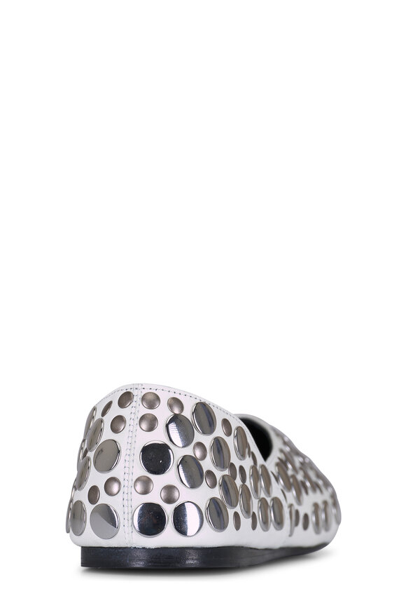 Khaite Jane White Leather Stud Flat - view 4