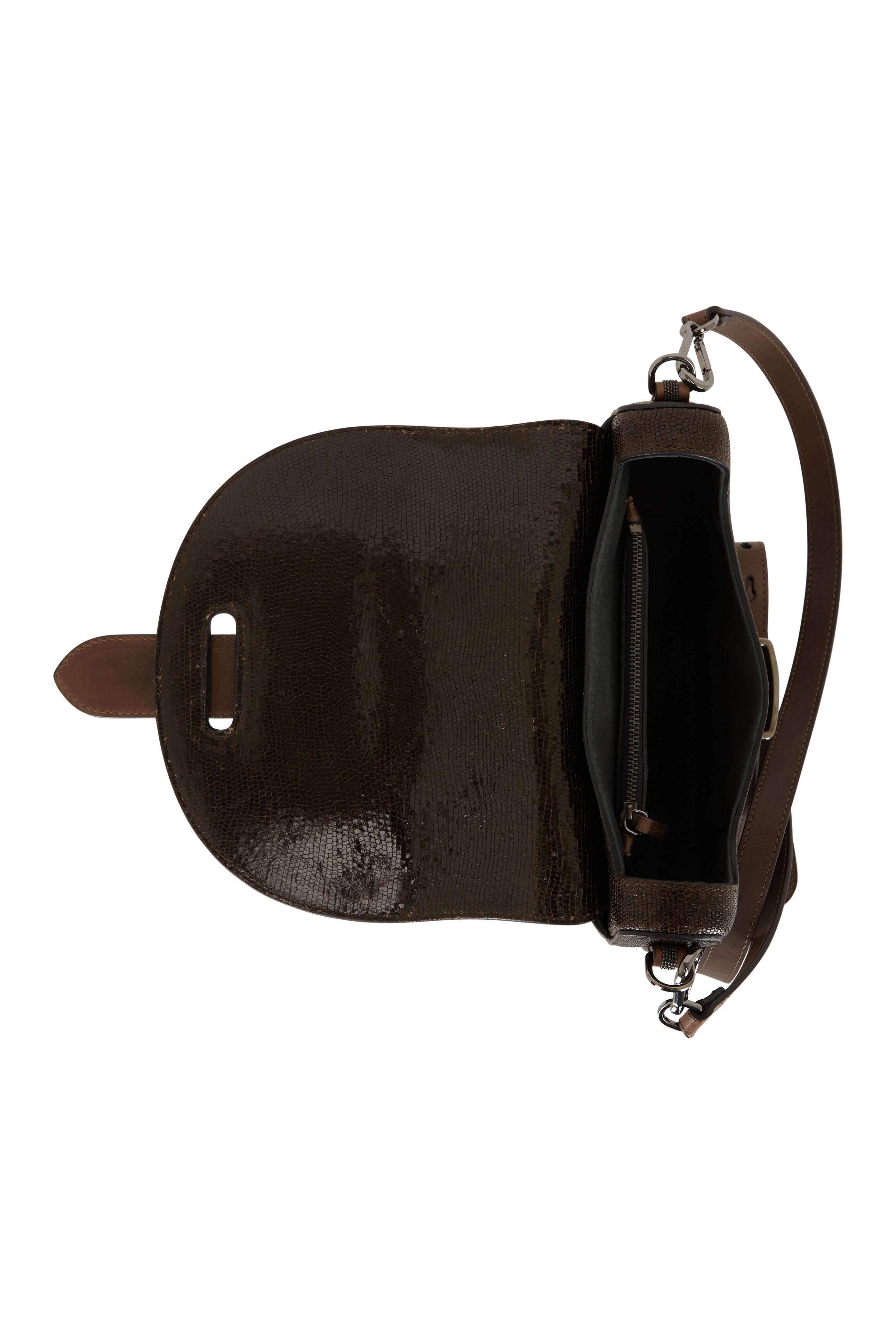 ショルダーバッグ・ポシェット BRUNELLO CUCINELLI BLACK LEATHER CROSSBODY BAG Brunello Cucinelli Black Leather Crossbody Bag | italist