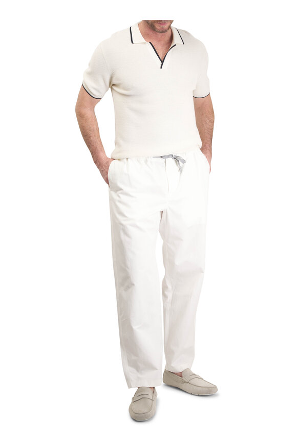 Orlebar Brown Alex Off White Cotton & Linen Drawstring Pant - view 2