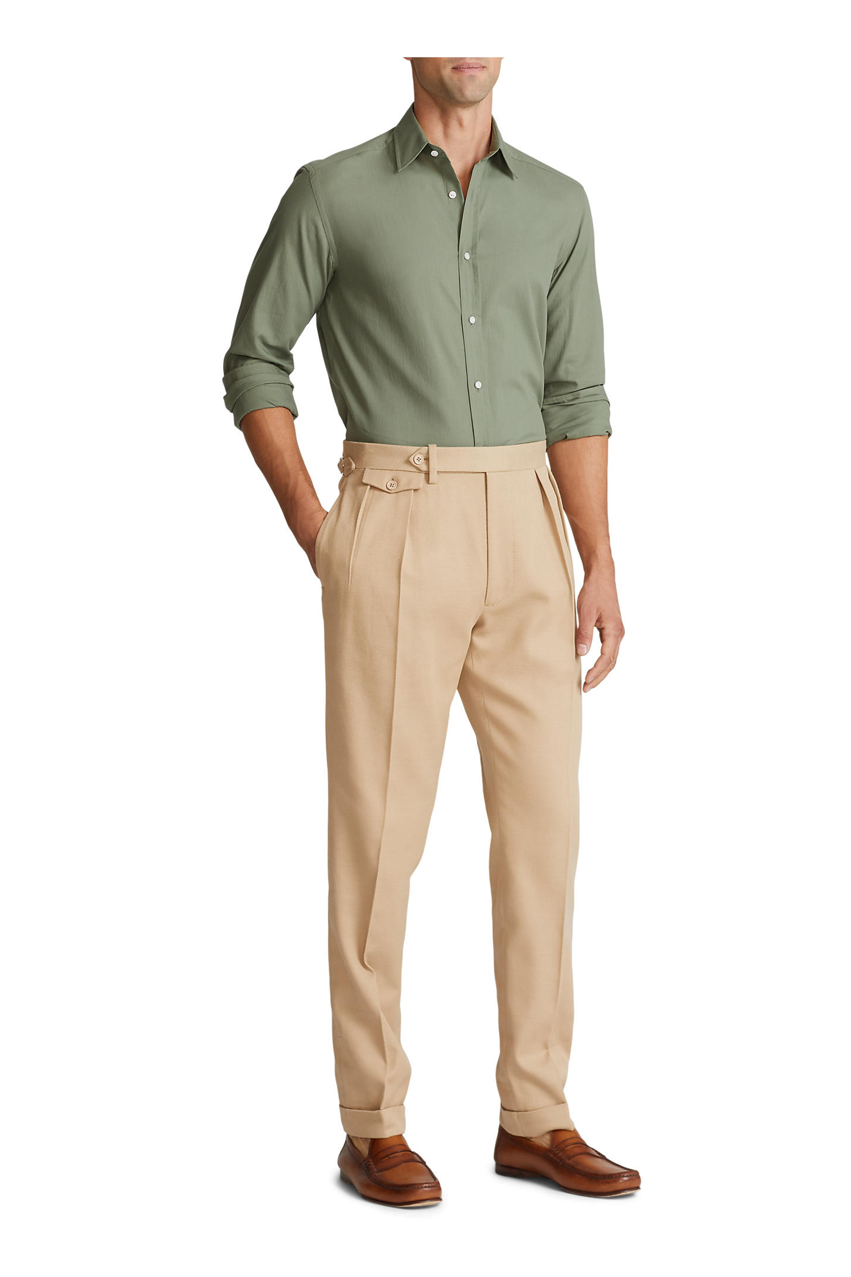 Ralph Lauren Purple Label - Sea Spray Green Herringbone Sport Shirt