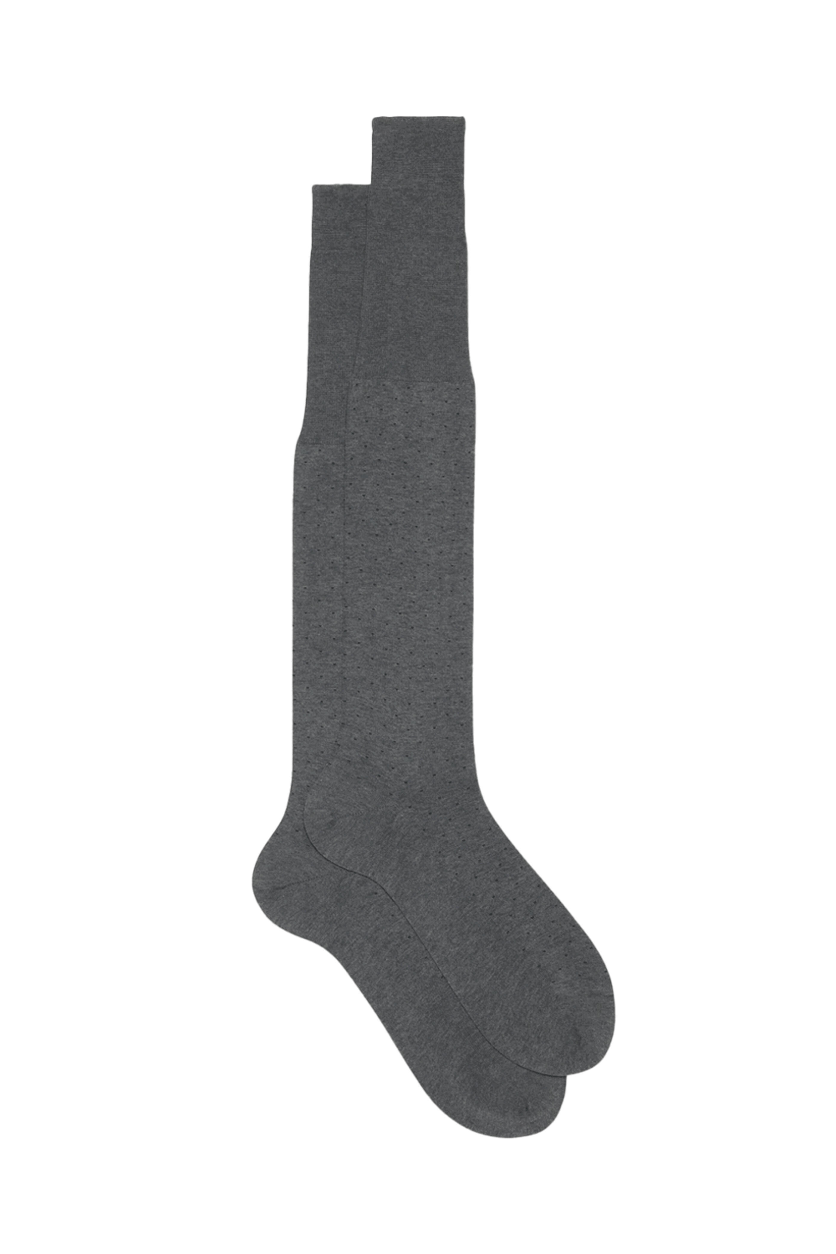 Bresciani srl - Dotted Over the Calf Socks in Grey