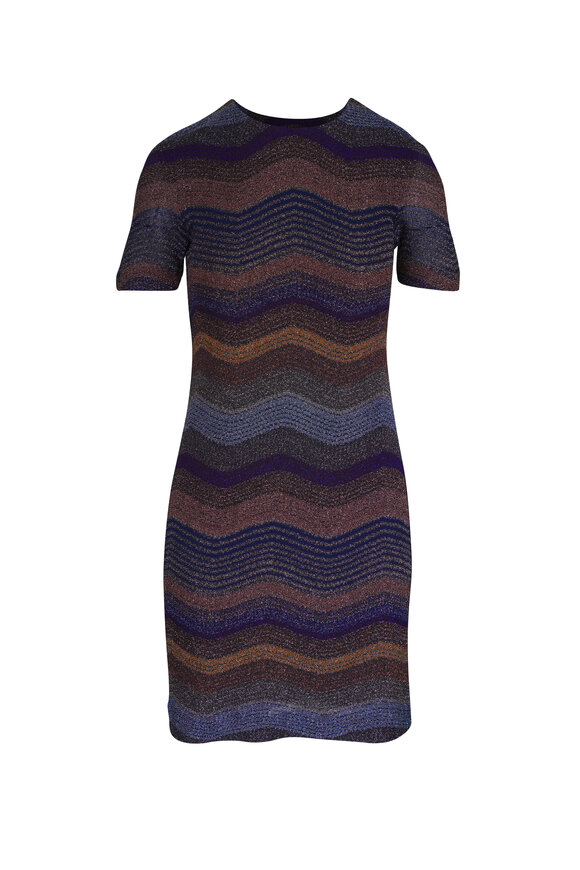 Missoni Multicolor Metallic Chevron Dress - view 1