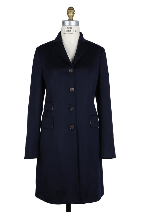 Kiton - Navy Blue Cashmere Coat 