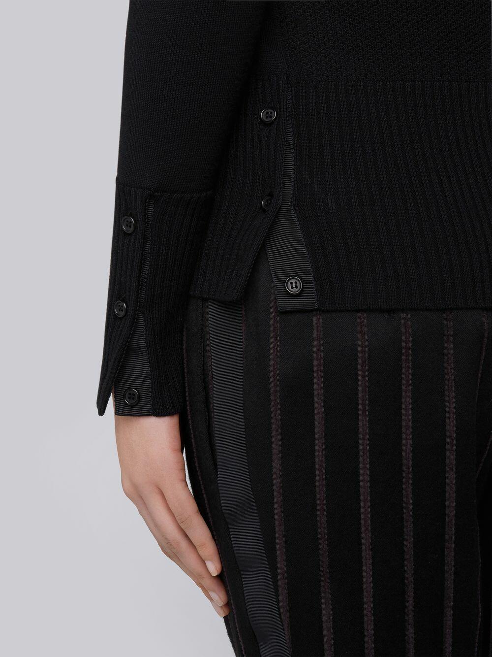 Thom Browne - Black Pearl Trim Crewneck Sweater