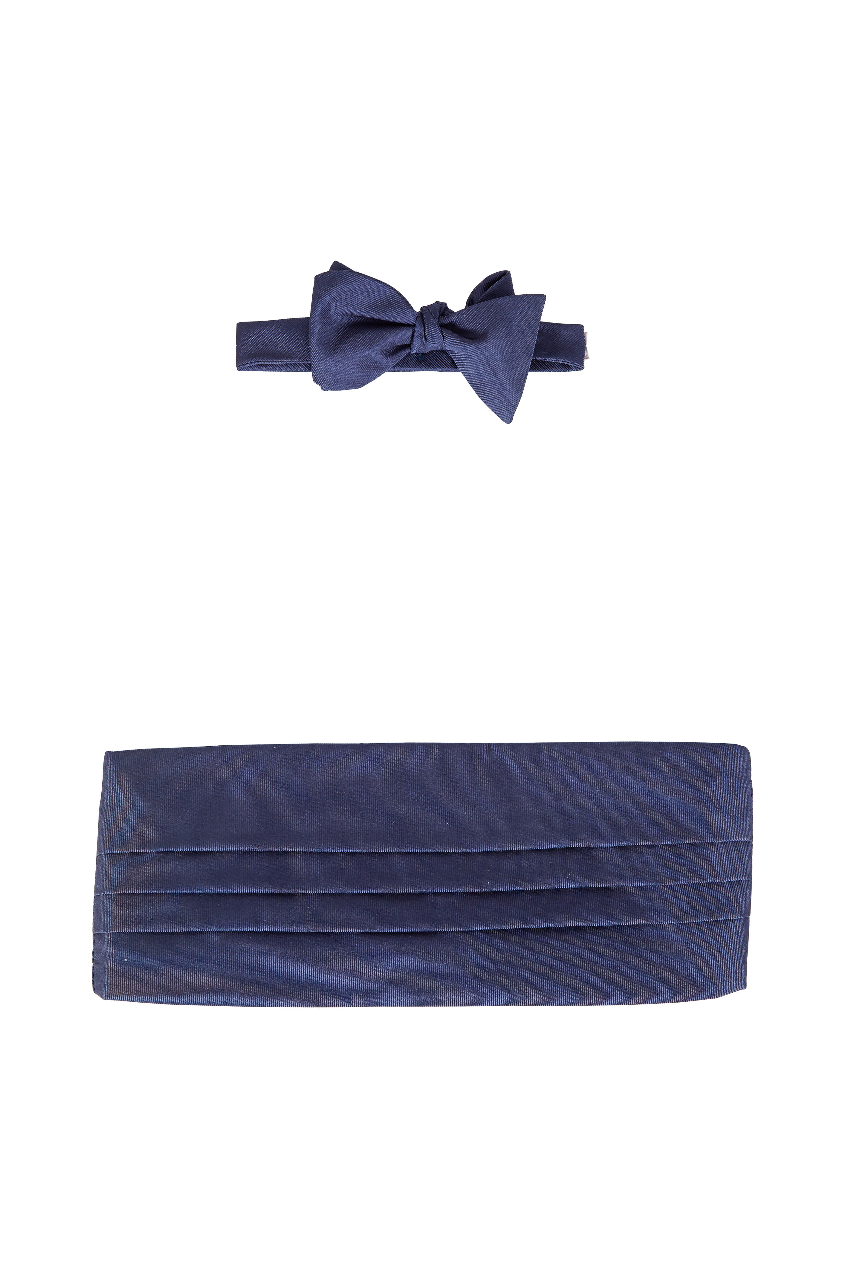 Carrot & Gibbs - Navy Blue Grosgrain Silk Cummerbund Set
