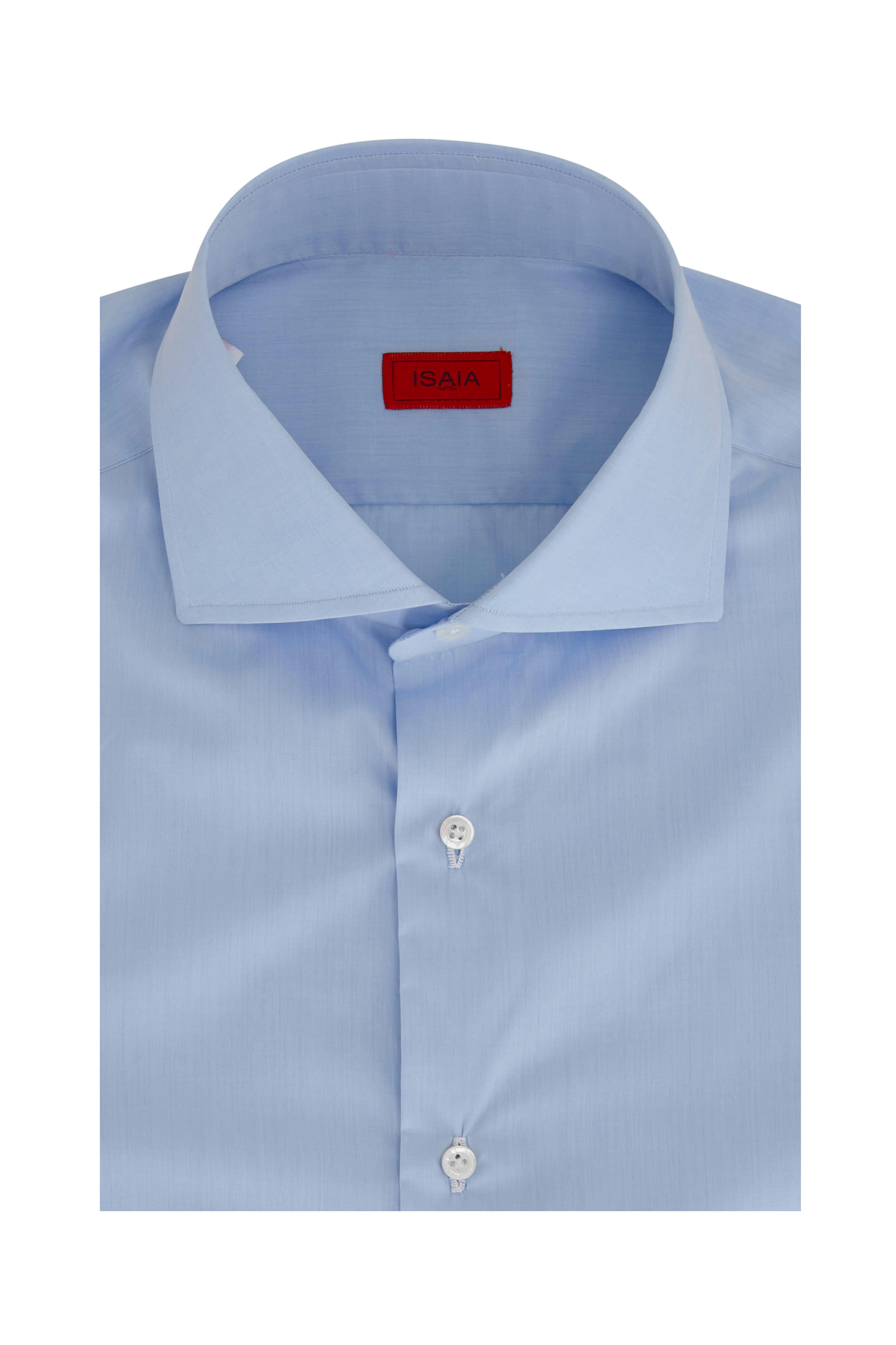 Isaia - Light Blue Cotton Dress Shirt | Mitchell Stores