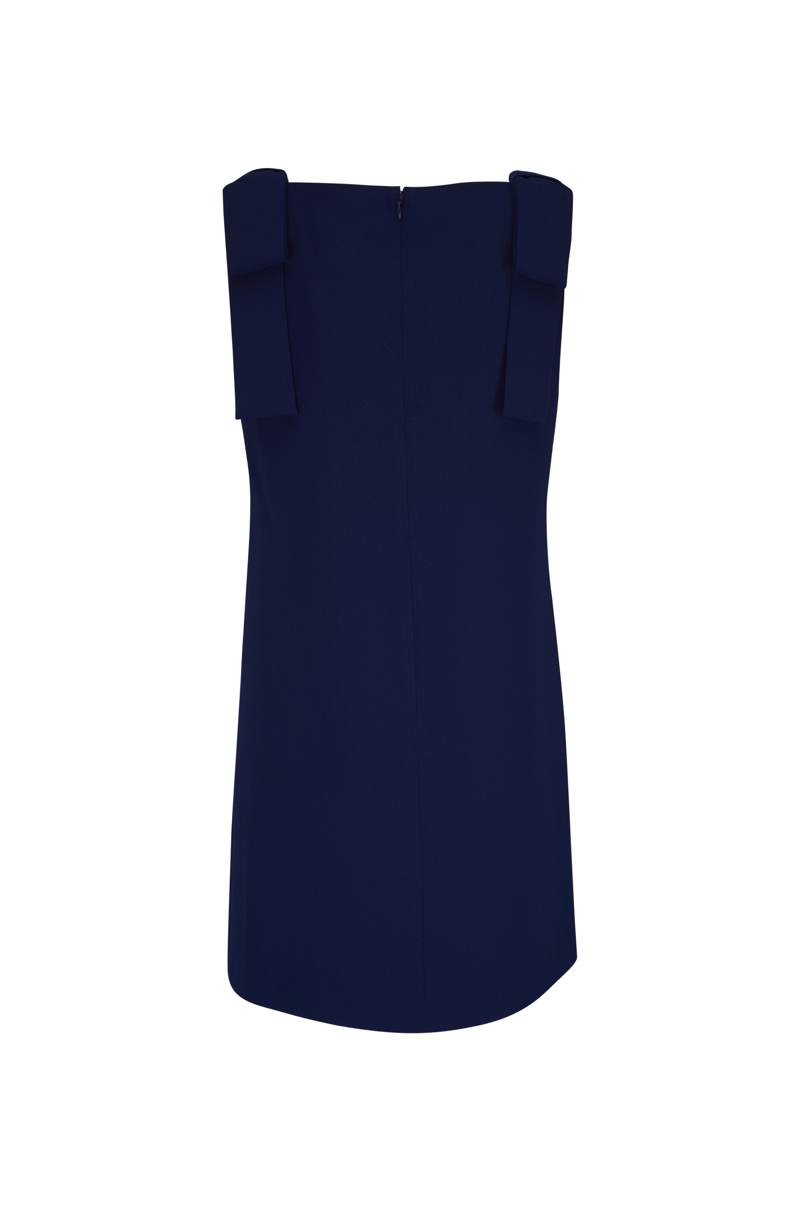 Carolina Herrera - Midnight Embroidered Floral Bow Multicolor Dress