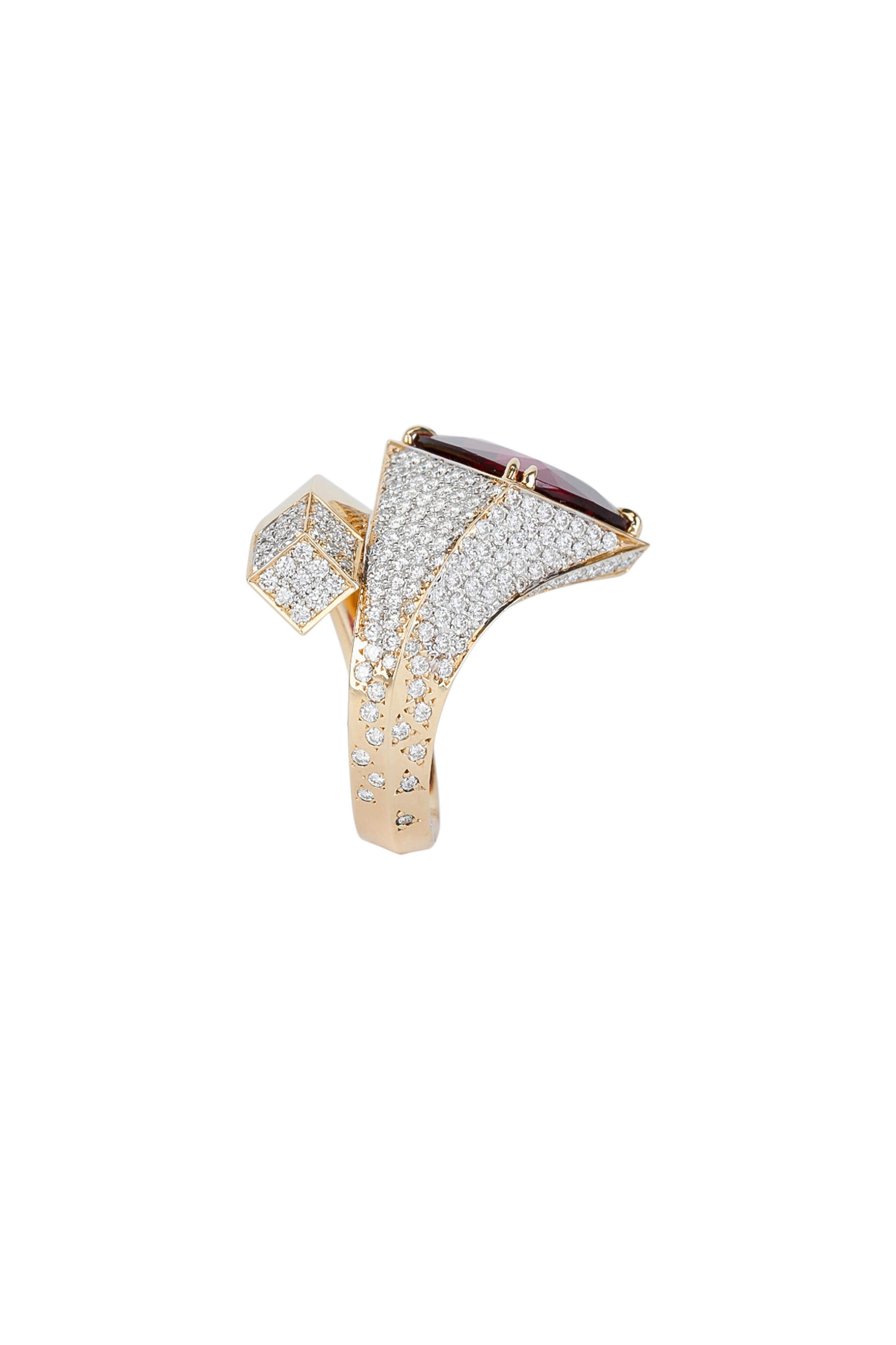 Paolo Costagli - 18K Yellow Gold Pink Tourmaline & Diamond Ring